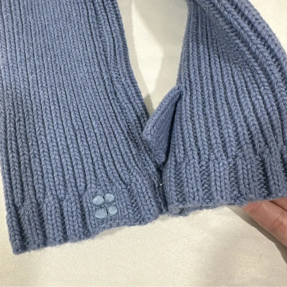 NWT Sweaty Betty Soft‎ Rib Fingerless Mittens Gloves in Dusk Blue